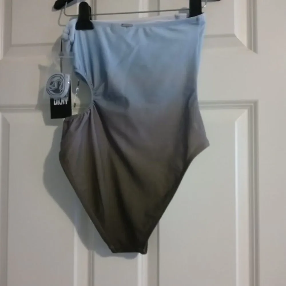 NWT DKNY Ombre Blue Strapless One Piece Swimsuit - Picture 12 of 14